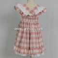 2019 wholesale children clothing girls pink check dress